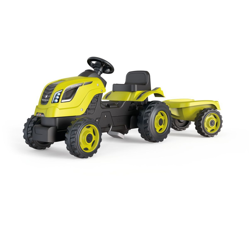Šlapací traktor Farmer XL zelený s vozíkem