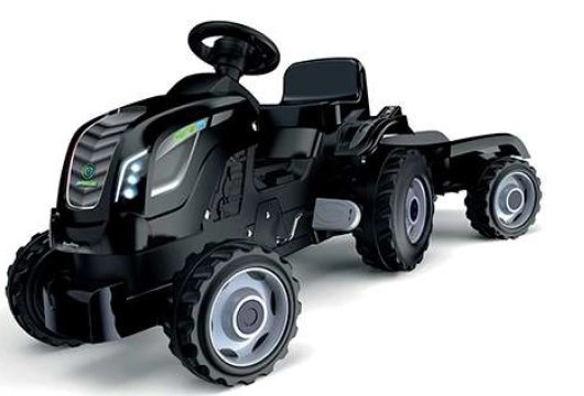Smoby Black Traktor XL s pedály a přívěsem