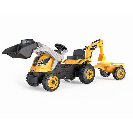 Šlapací traktor Builder Max s bagrem a vozíkem