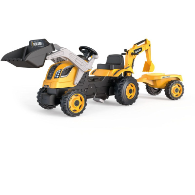 Šlapací traktor Builder Max s bagrem a vozíkem
