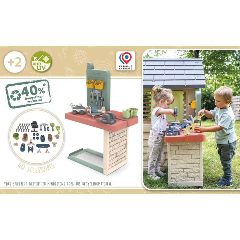 Smoby přístavný stolek – dílenský set s příslušenstvím pro domeček SMOBY Life