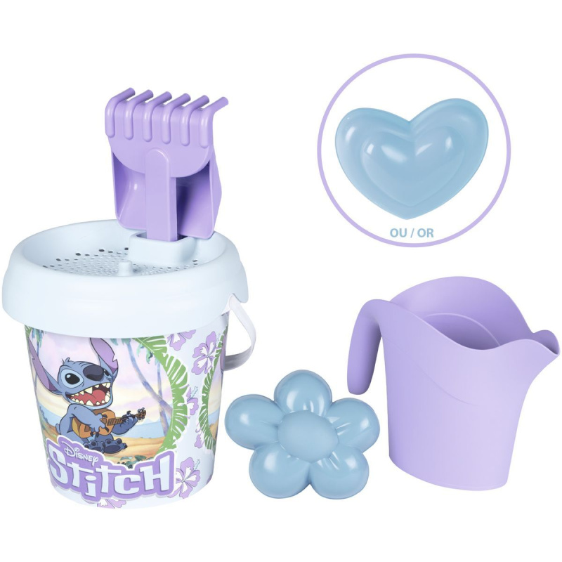 Smoby Kyblíček Stitch s konvičkou a příslušenstvím, střední