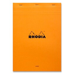 Rhodia Basic - šitý blok - A4, 80 l., linkovaný, oranžový