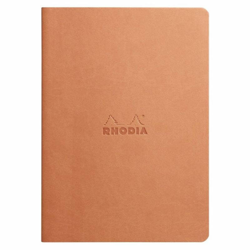 Zápisník linkovaný Rhodiarama s prošitým hřbetem A5 (90g/m2,32 listů) oranžový obal