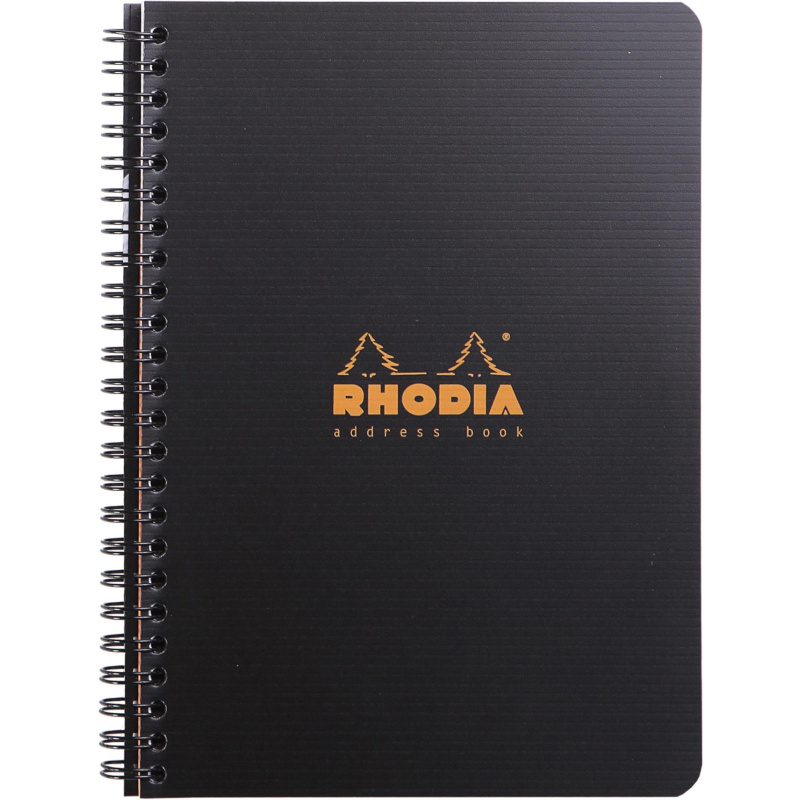 Clairefontaine Kroužkový zápisník Rhodia Active Address Book - A5+, černý, 80 listů, linkovaný