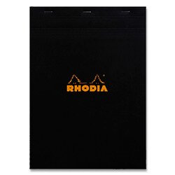 Rhodia Basic - šitý blok - A4, 80 l., čtverečkovaný, černý