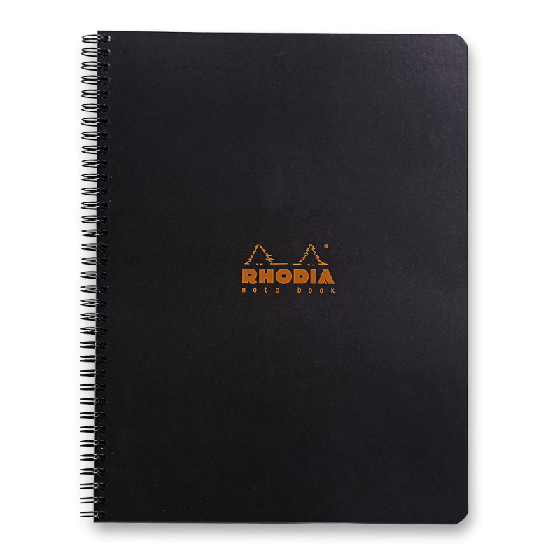 Rhodia Classic - kroužkový blok - A4+, 80 l., linkovaný, černý