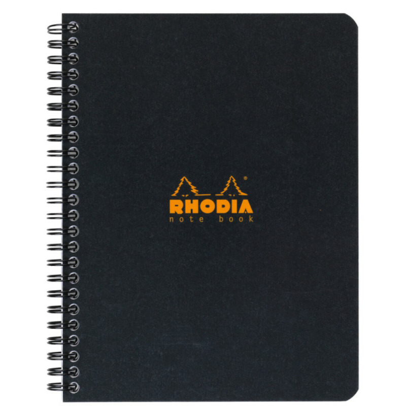 Rhodia Classic - kroužkový blok - A5+, 80 l., linkovaný, černý