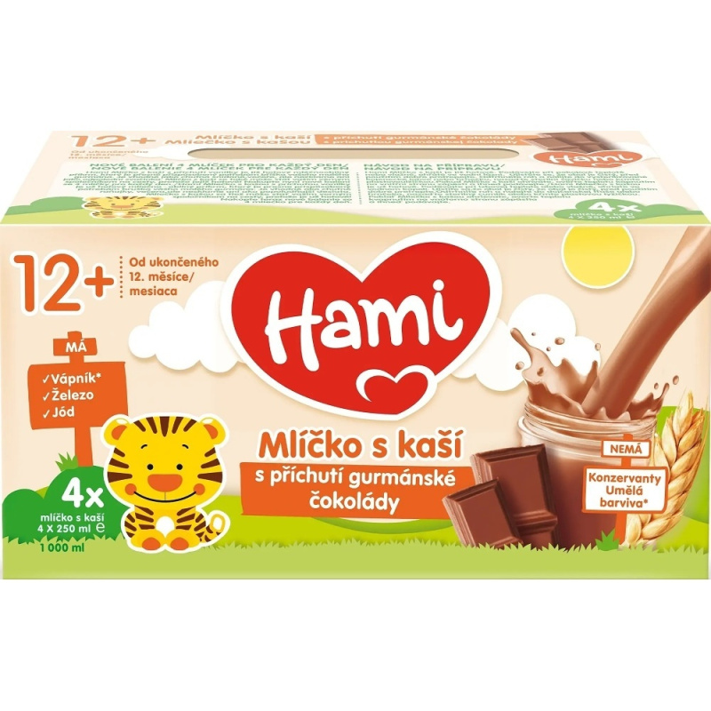 Hami Mlíčko s kaší s příchutí gurmánské čokolády 4×250 ml