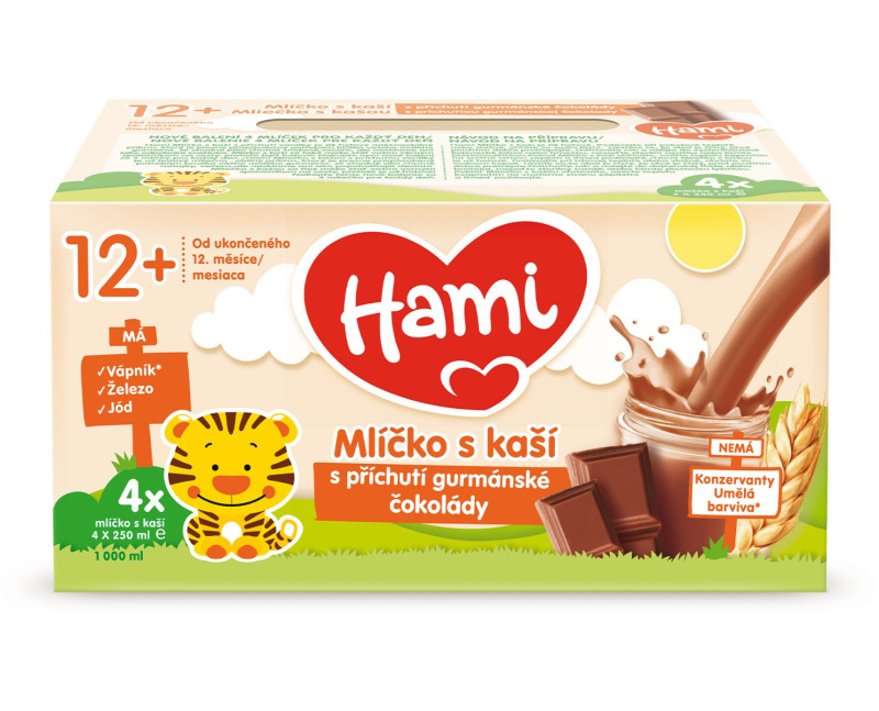 Hami Mlíčko s kaší s příchutí gurmánské čokolády 4×250 ml