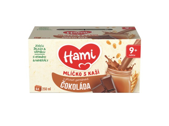 Hami Mlíčko s kaší s příchutí gurmánské čokolády 4×250 ml