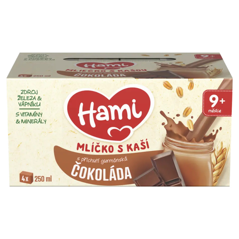 Hami Mlíčko s kaší s příchutí gurmánské čokolády 4×250 ml