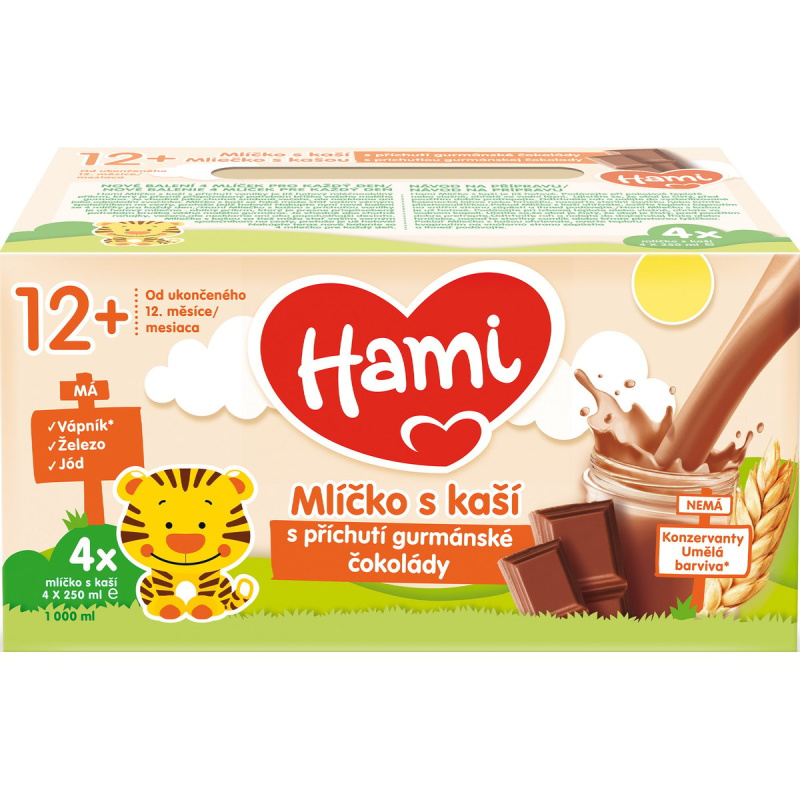 Hami Mlíčko s kaší s příchutí gurmánské čokolády 4×250 ml