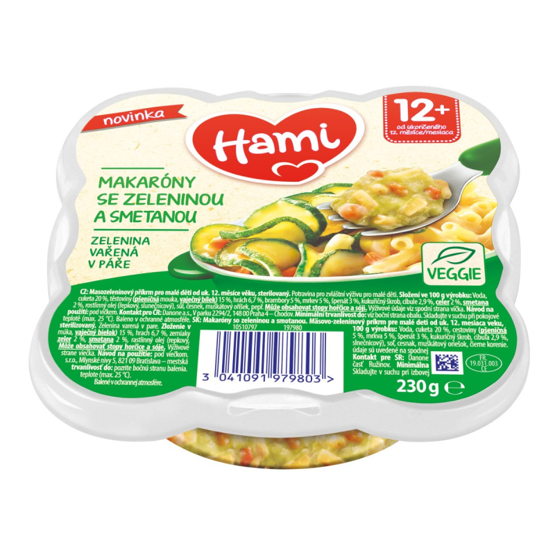 Hami Příkrm mini makarony se zeleninou a smetanou