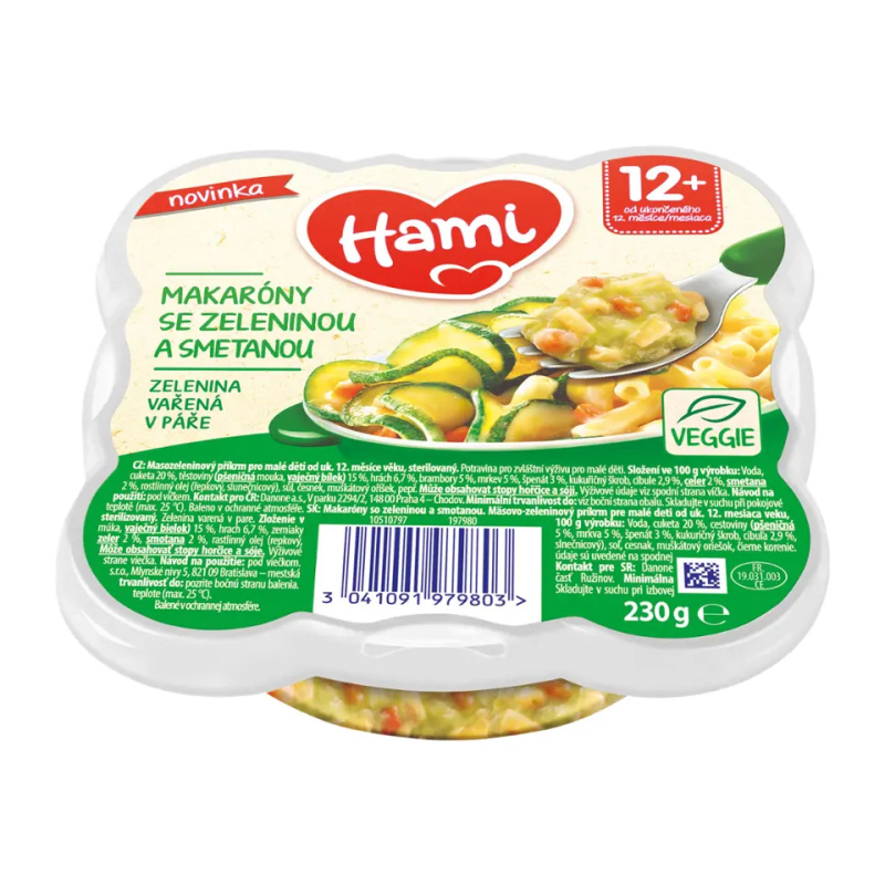 Hami Příkrm mini makarony se zeleninou a smetanou