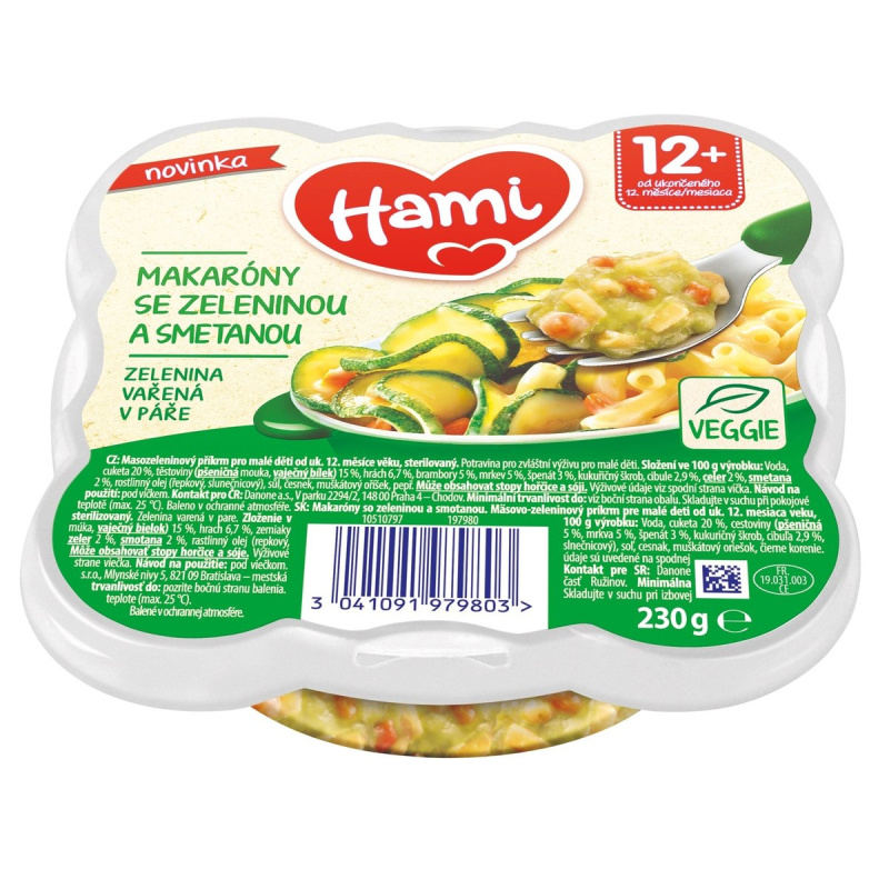 Hami Příkrm mini makarony se zeleninou a smetanou