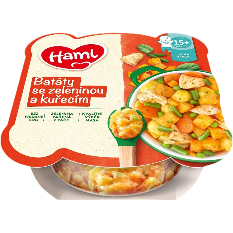 Hami Příkrm masozeleninový talířek batáty se zeleninou a kuřecím
