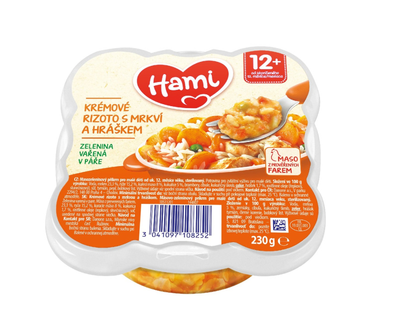 HAMI Malý Gurmán krémové rizoto s mrkví a hráškem 230 g
