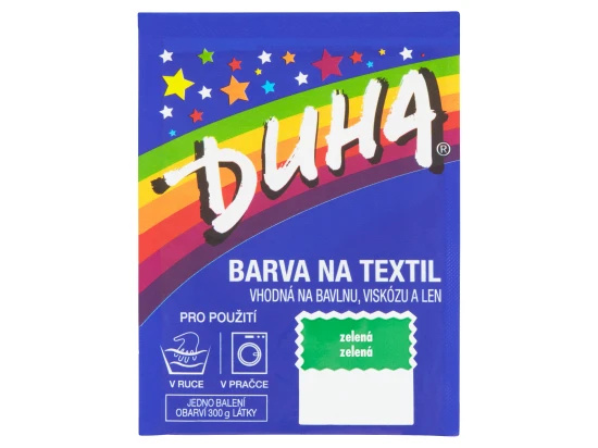 Duha barva na textil zelená