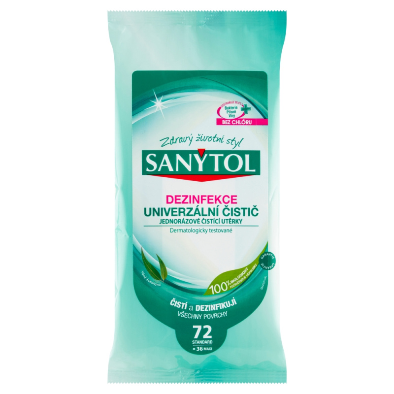 Univerzální dezinfekční utěrky Sanytol - 36 ks