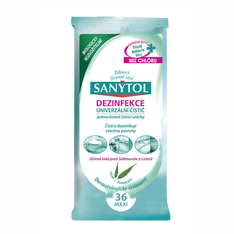 Univerzální dezinfekční utěrky Sanytol - 36 ks