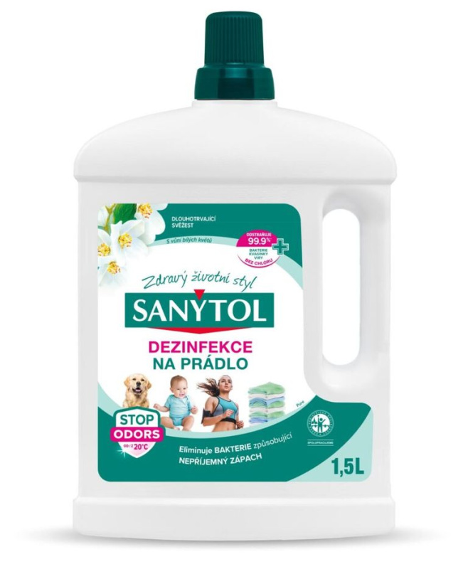 Sanytol Dezinfekce na prádlo bílé květy, 1500 ml