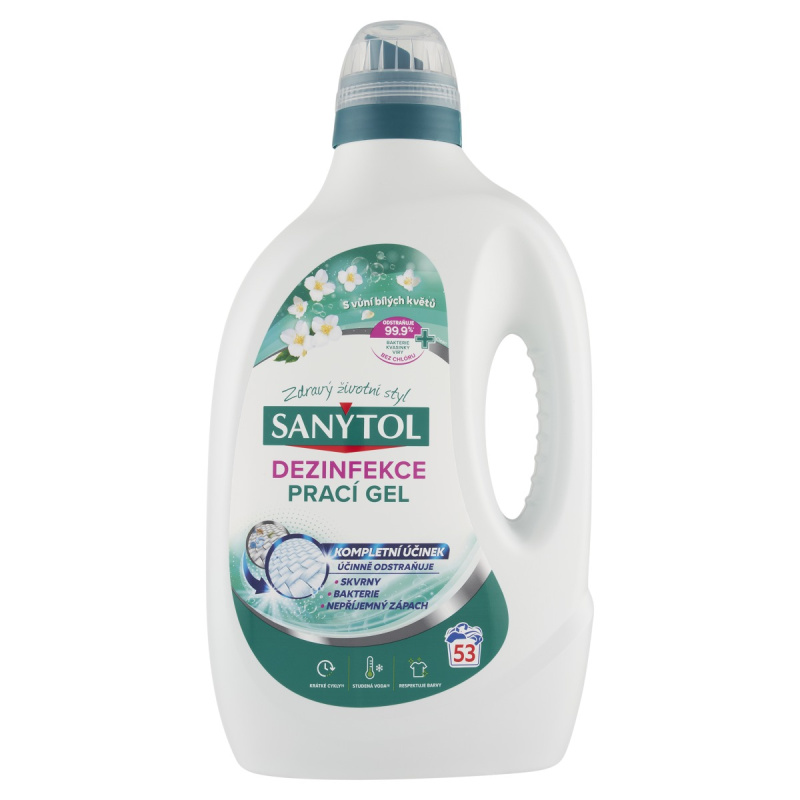SANYTOL Prací gel Bílé květy 53 PD 2,65 l