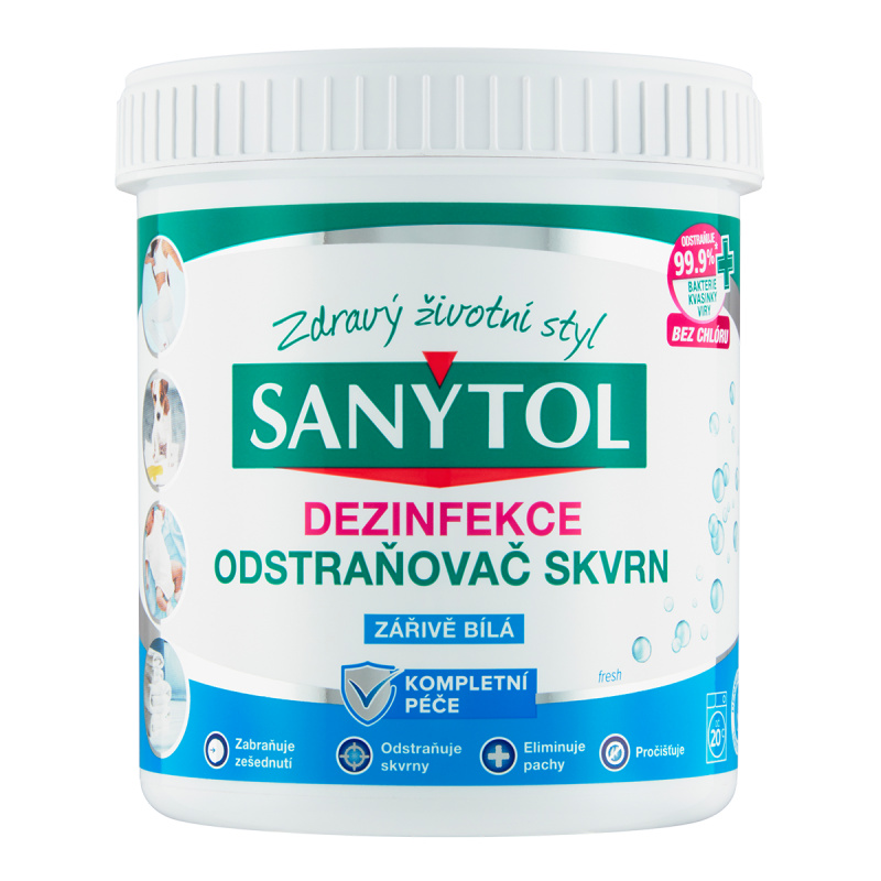 Sanytol Dezinfekce odstraňovač skvrn – zářivě bílá