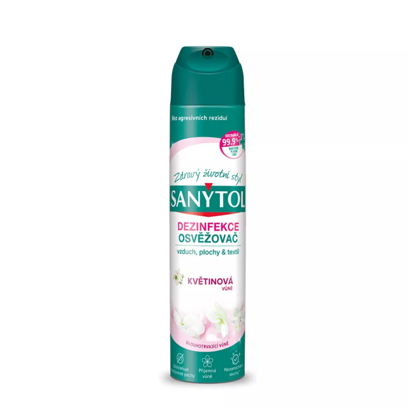 Sanytol Vůně květin desinfekční osvěžovač vzduchu na plochy a textil 300 ml