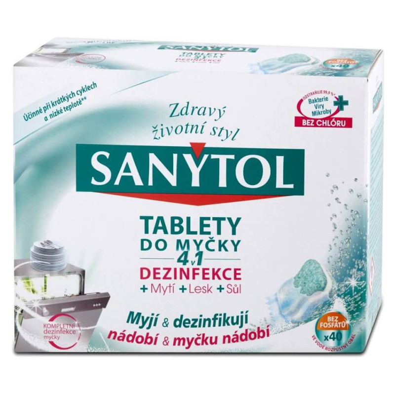 Tablety do myčky Sanytol - 4v1, 40 ks