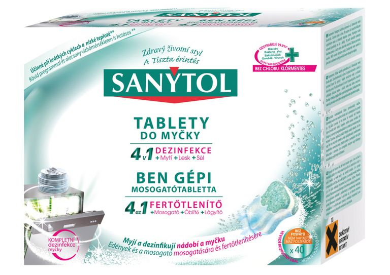 Tablety do myčky Sanytol - 4v1, 40 ks