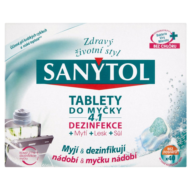 Tablety do myčky Sanytol - 4v1, 40 ks