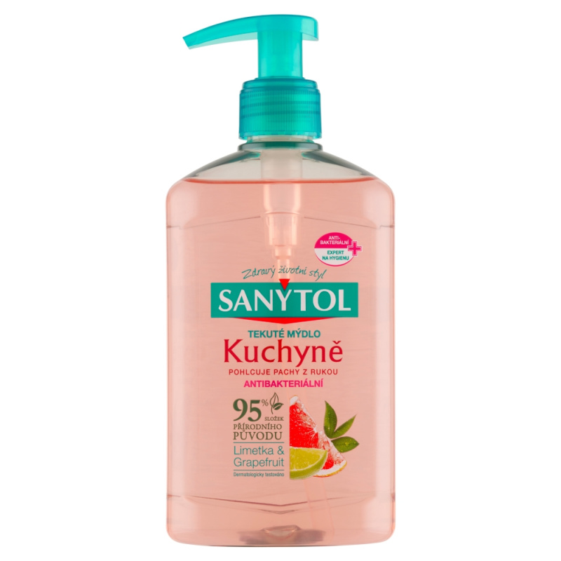 Sanytol Kuchyně - tekuté mýdlo - 250 ml, Limetka & Grapefruit