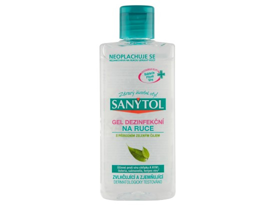 Sanytol Dezinfekční gel na ruce – přírodní zelený čaj -75 ml