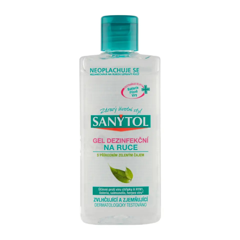Sanytol Dezinfekční gel na ruce – přírodní zelený čaj -75 ml