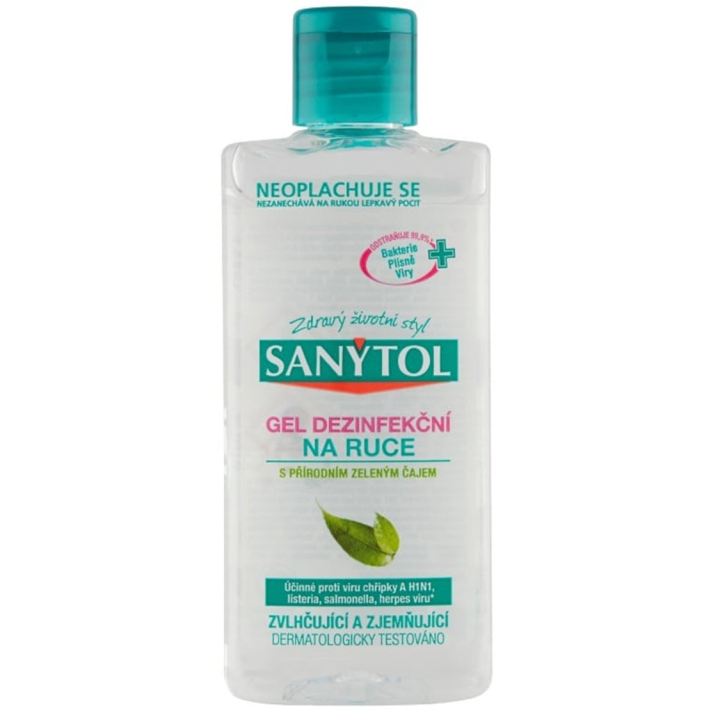 Sanytol Dezinfekční gel na ruce – přírodní zelený čaj -75 ml