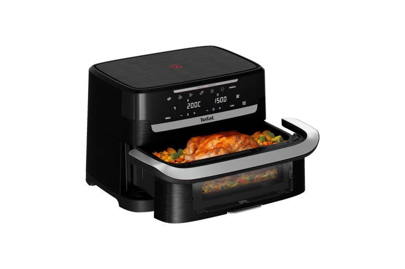 Infračervená horkovzdušná fritéza Tefal Ever Fry Dual Flex 9 l EY9278E0 Černá