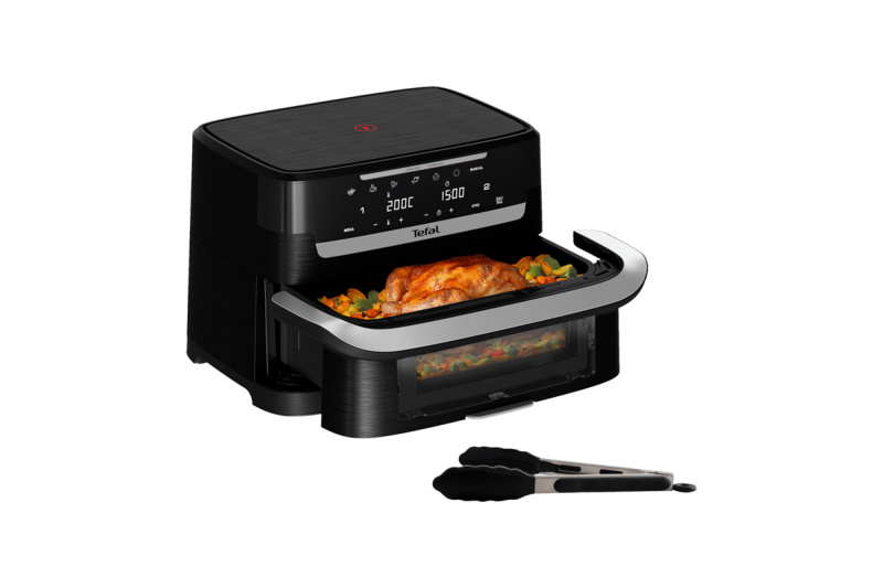 Infračervená horkovzdušná fritéza Tefal Ever Fry Dual Flex 9 l EY9288E0 Černá