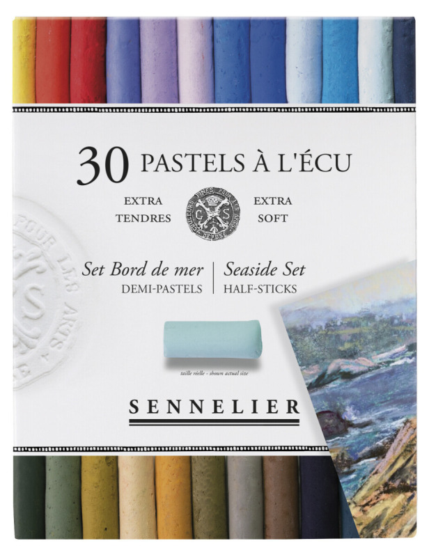 Sada suchých pastelů Ecu é l'écu Sennelier - Seaside, 30 kusů půlených pastelů