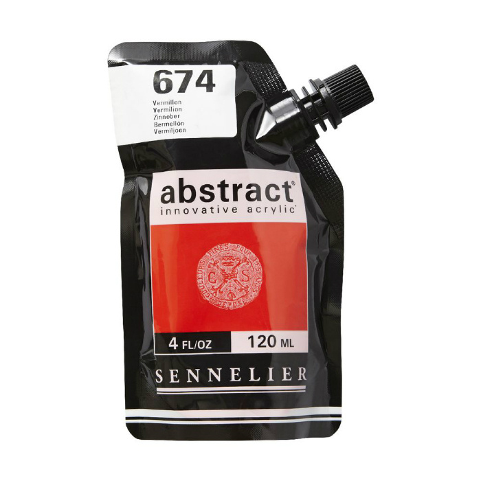 Akrylová barva Abstract 120ml - Vermilion 674, rumělka červená