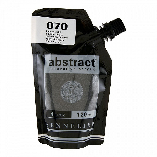 Akrylová barva Abstract 120ml - Iridescent Black 070, tmavě stříbrná