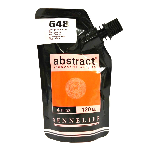 Akrylová barva Abstract 120ml - Fluo Orange 648, neonově oranžová