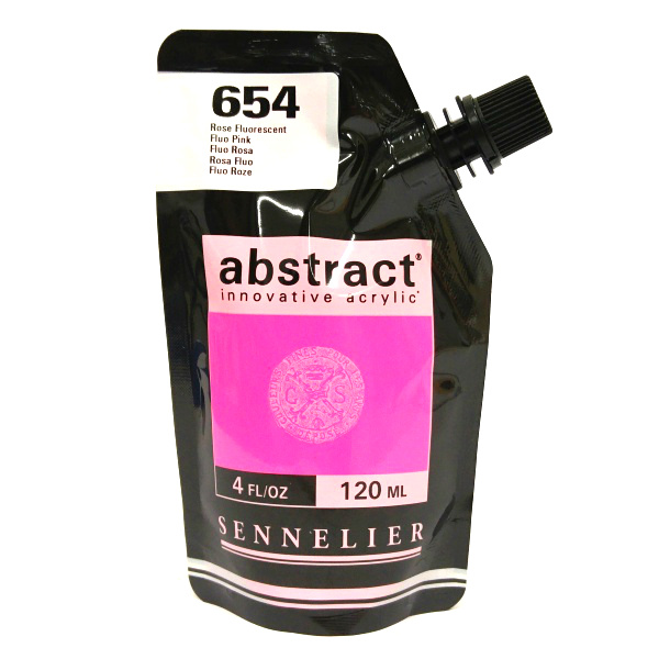 Akrylová barva Abstract 120ml - Fluo Pink 654, neonově růžová