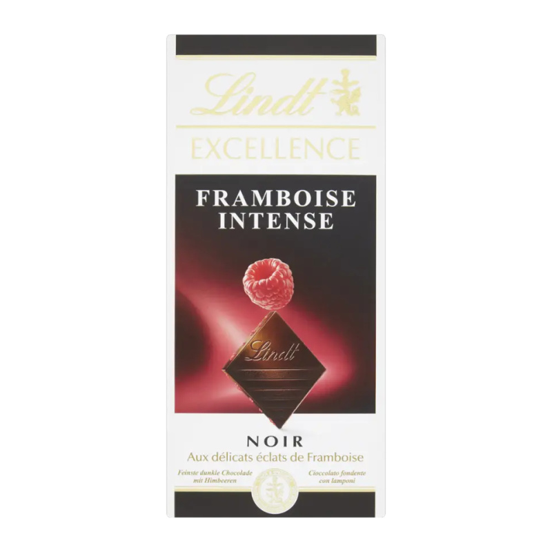 Lindt Hořká čokoláda Excellence s příchutí malin