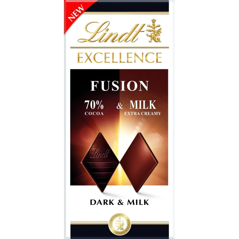 Lindt EXCELLENCE Extra hořká čokoláda a mléčná čokoláda