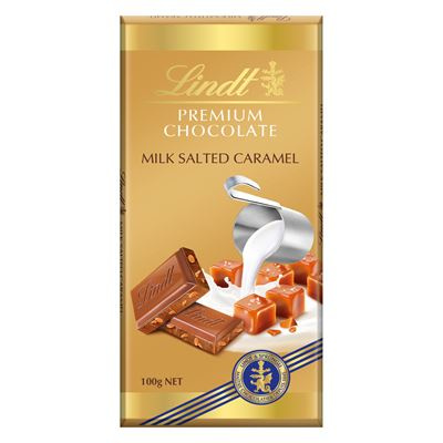 Lindt Gold Tablet  švýcarská mléčná čokoláda s kousky slaného karamelu