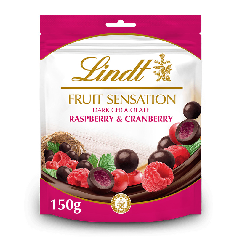 Lindt Sensation Fruit Maliny & Brusinky v hořké čokoládě