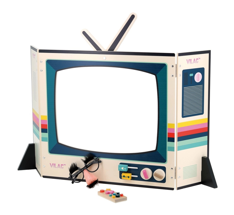 Vilac Dřevěné divadlo Retro televize
