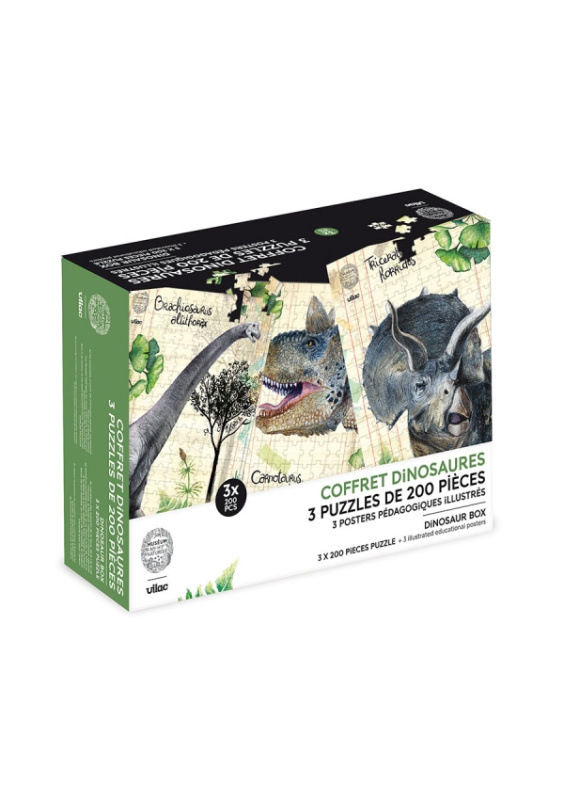 Vilac Sada 3 puzzle dinosaurů