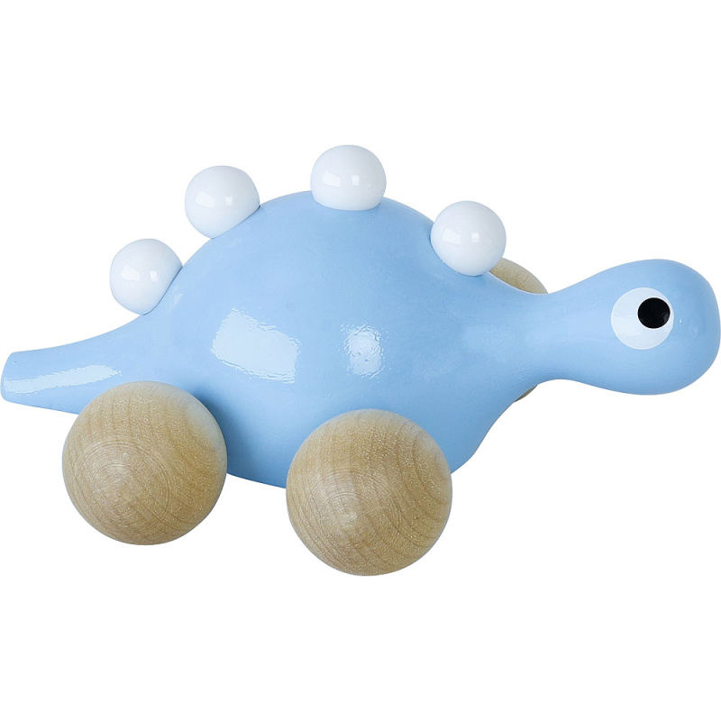 Vilac dřevěný dinosaurus na kolečkách modrý